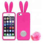 Wholesale iPhone 5 5S 3D Bunny Case with Stand Up Tail (Pink)